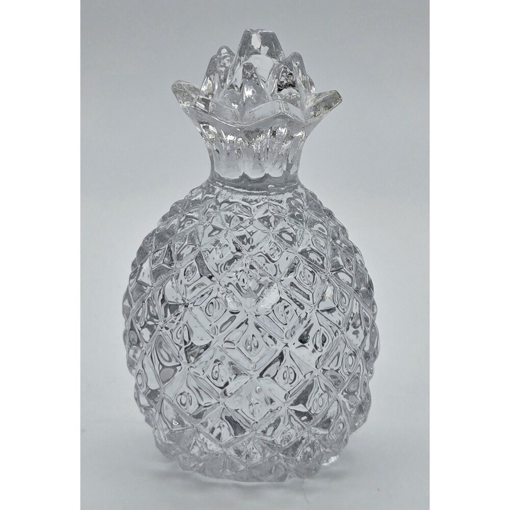 Clear Pressed‎ Glass Pineapple Figurine Diamond Point Decor Paperweight 4in